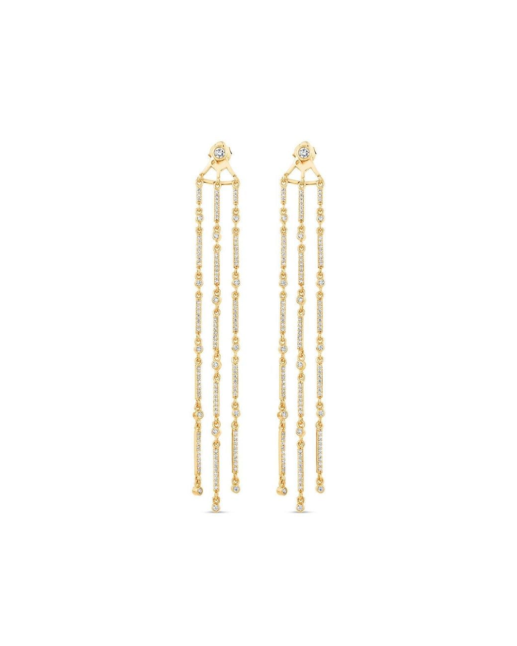 SALLY SKOUFIS Metallic Interchangeable Minx Earring With Made Diamonds