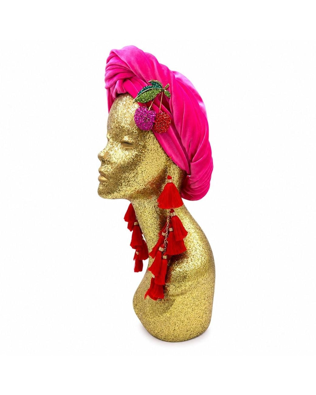 Julia Clancey Red Cherry Chacha Brooch Turban