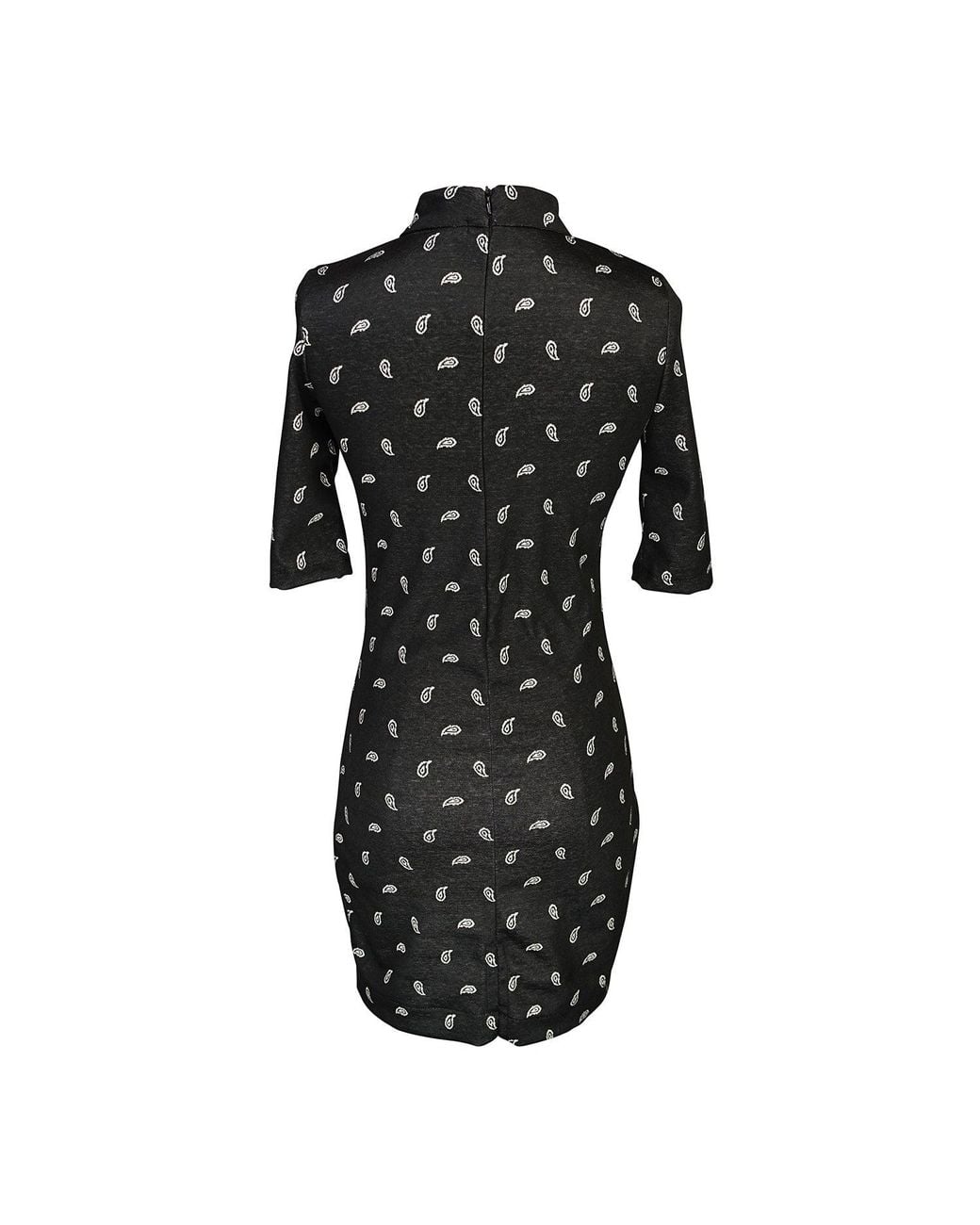 Jennafer Grace Black Paisley Villain Mockneck Mini Dress
