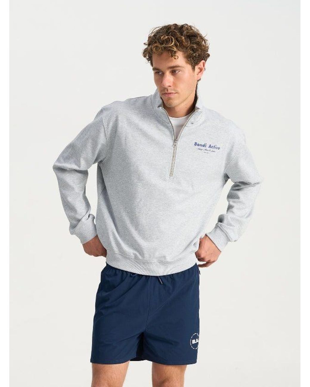 Bondi Active Gray 1/4 Zip Sweat for men