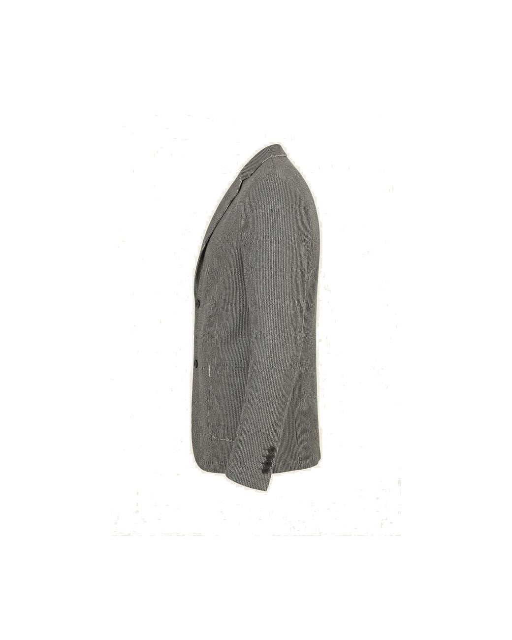 Ron Tomson Gray Cotton Blend Knit Cardigan for men