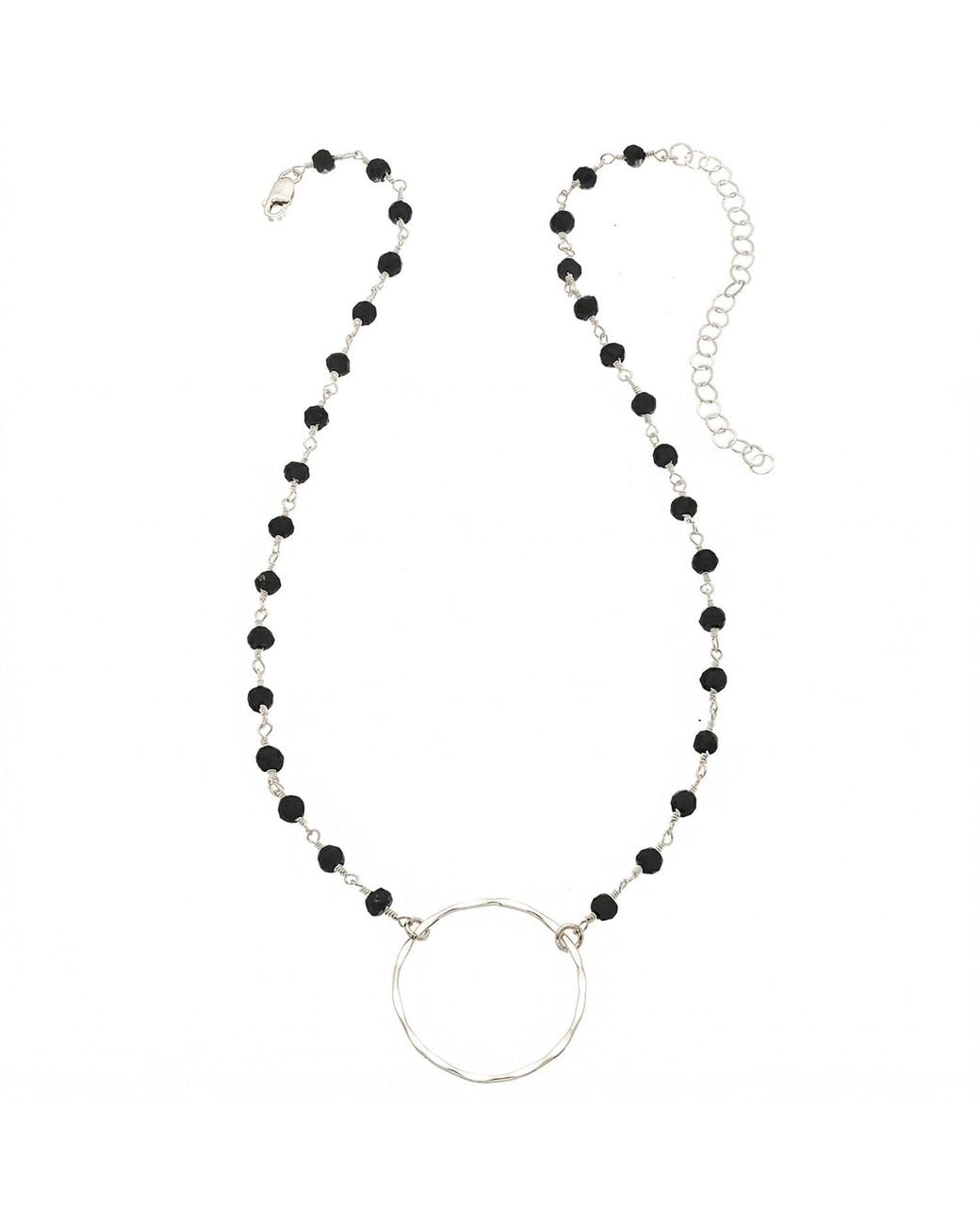 Heather Hawkins Jewelry Metallic Large Hammered Circle Necklace