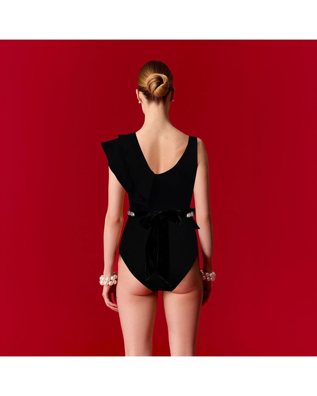 Nur Karaata Black Lilac Pearl Swimsuit
