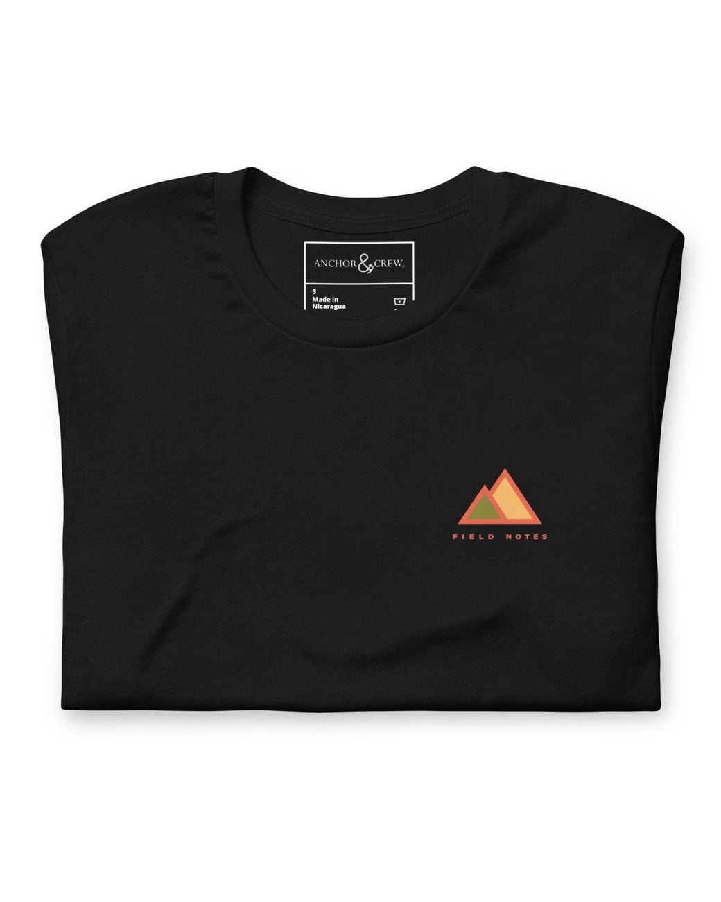 Anchor and Crew Black Two Field Notes Organic Cotton T-Shirt
