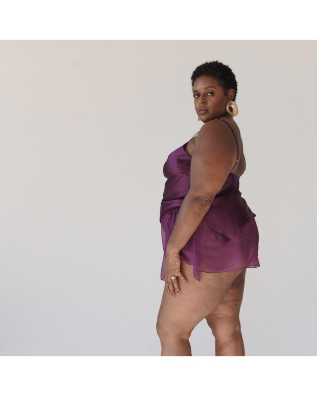 Je Mérite (I Deserve) Purple Silk Chiffon Tap Short