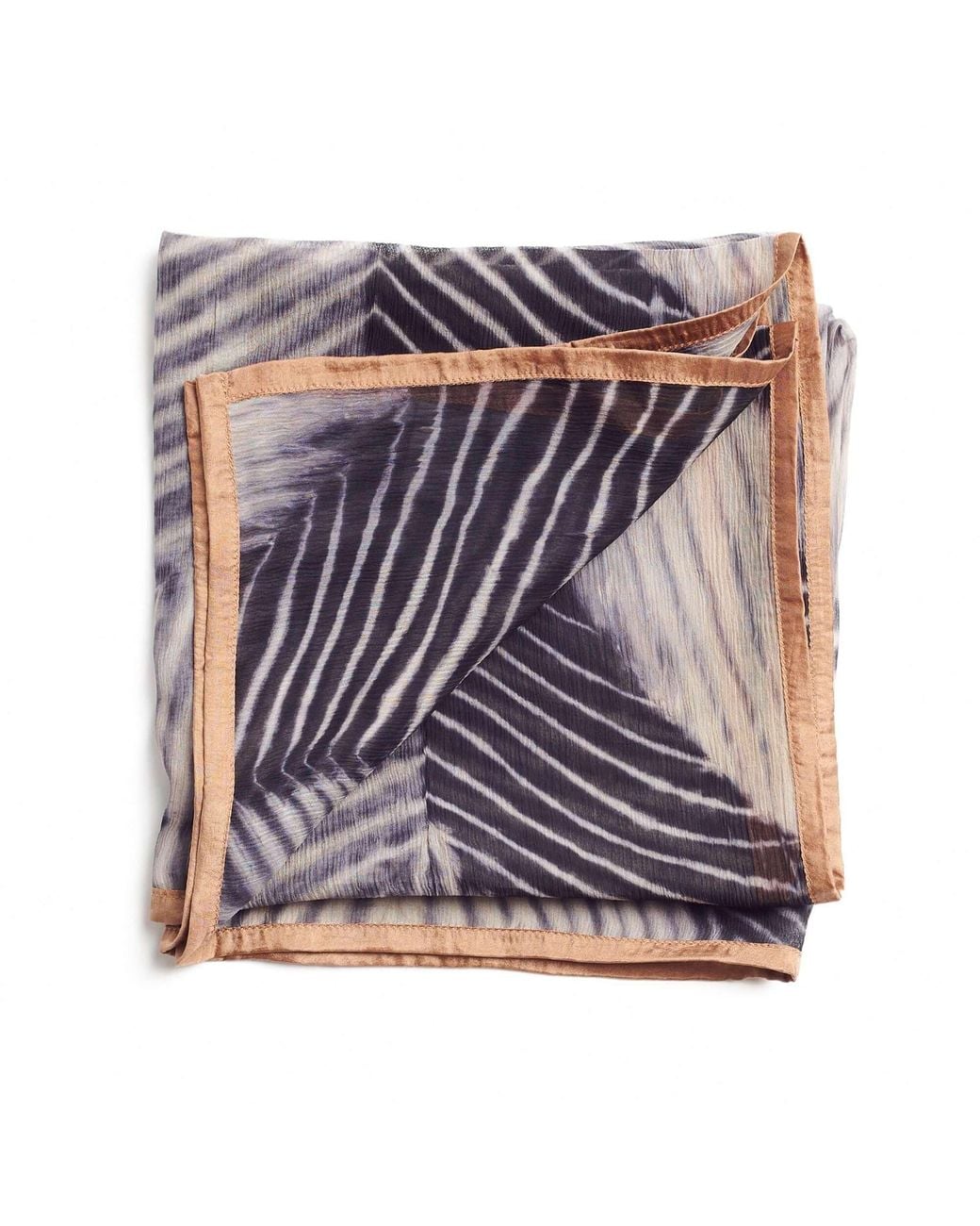 Variously Purple Chiffon Square Scarf Samu Hand Crafted Shibori Print Silk