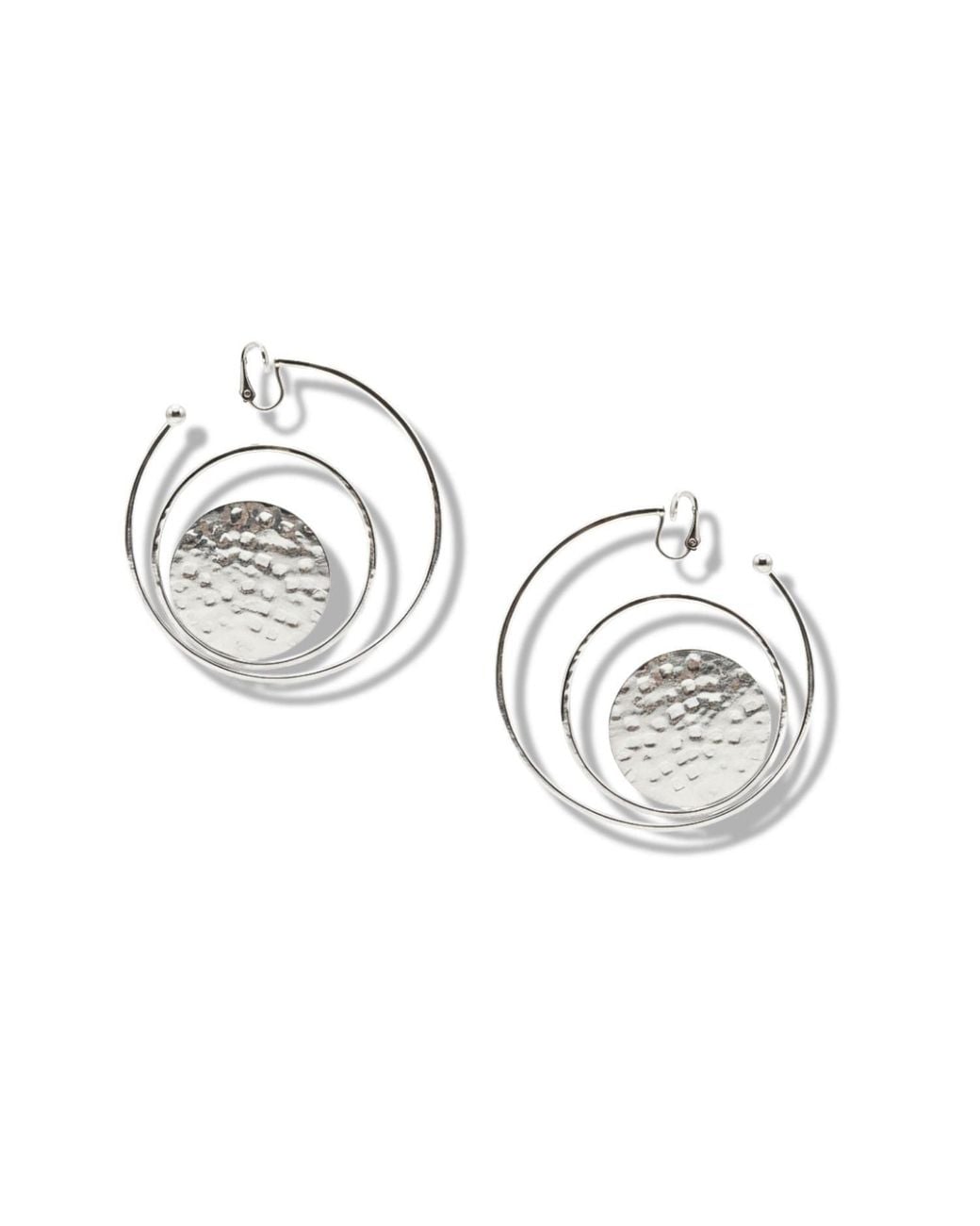 Jaredjamin Metallic Peacock Clip On Hoop Earrings