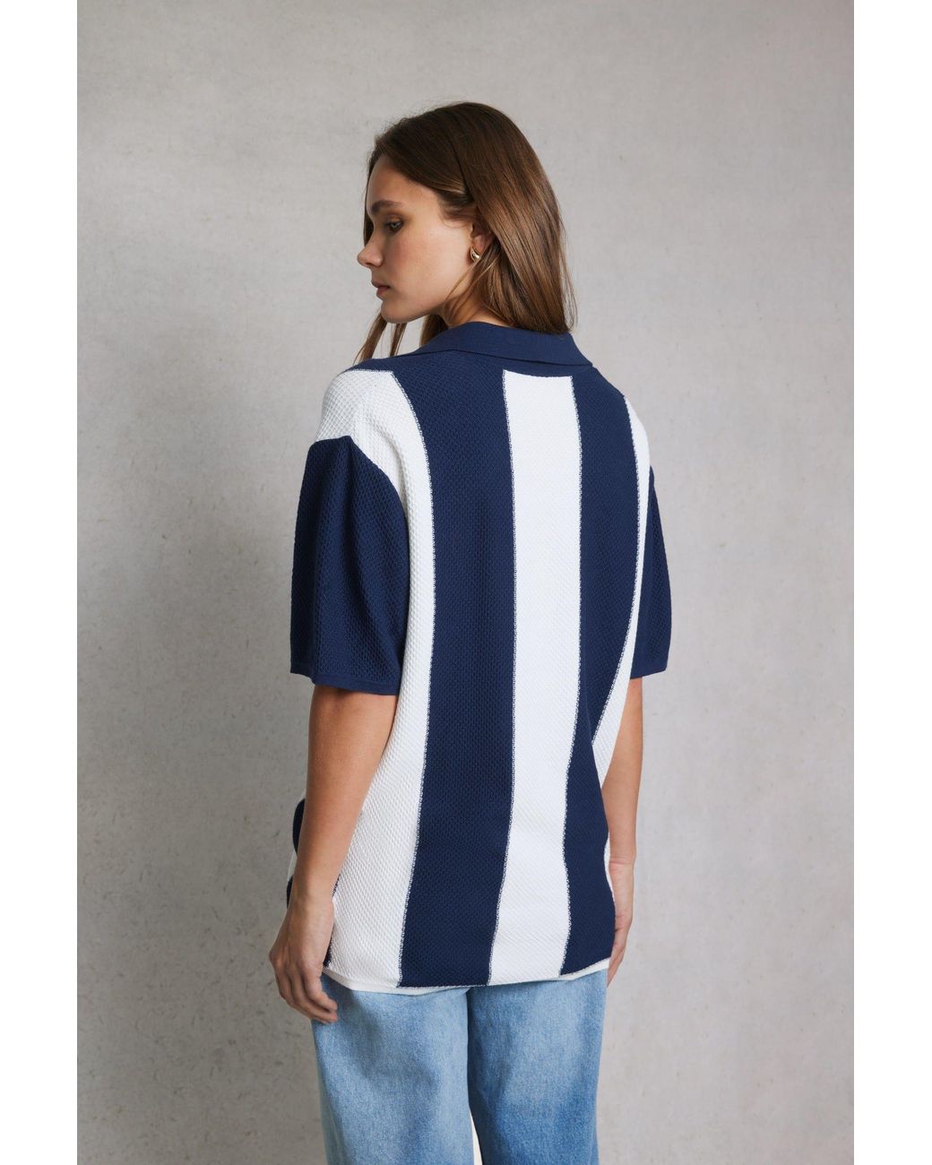 Hay Life Blue Striped Knit Shirt