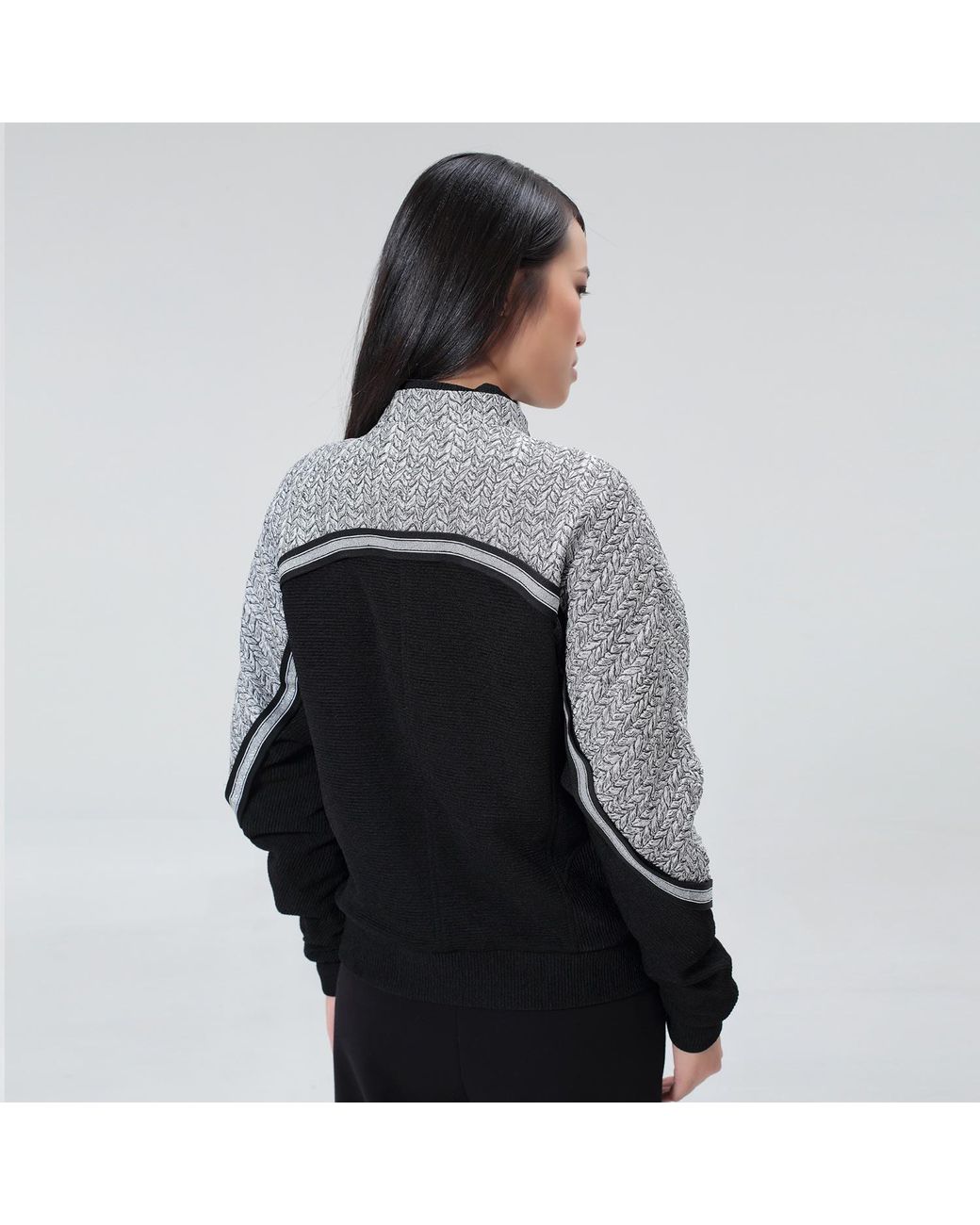 Smart and Joy Gray Bi-Color Bumper Jacket