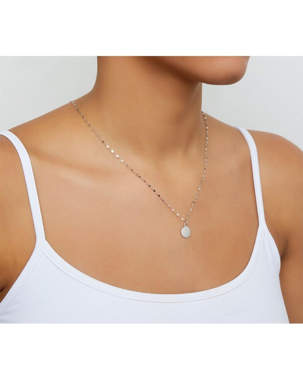 Argento Vivo Metallic Round Pendant Necklace