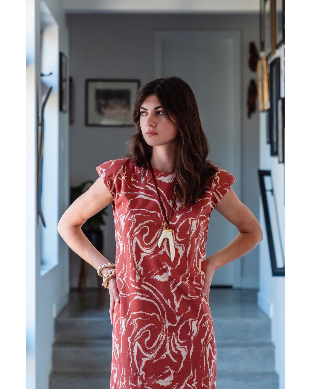 Jennafer Grace Orange Neutrals Sabrina Shift