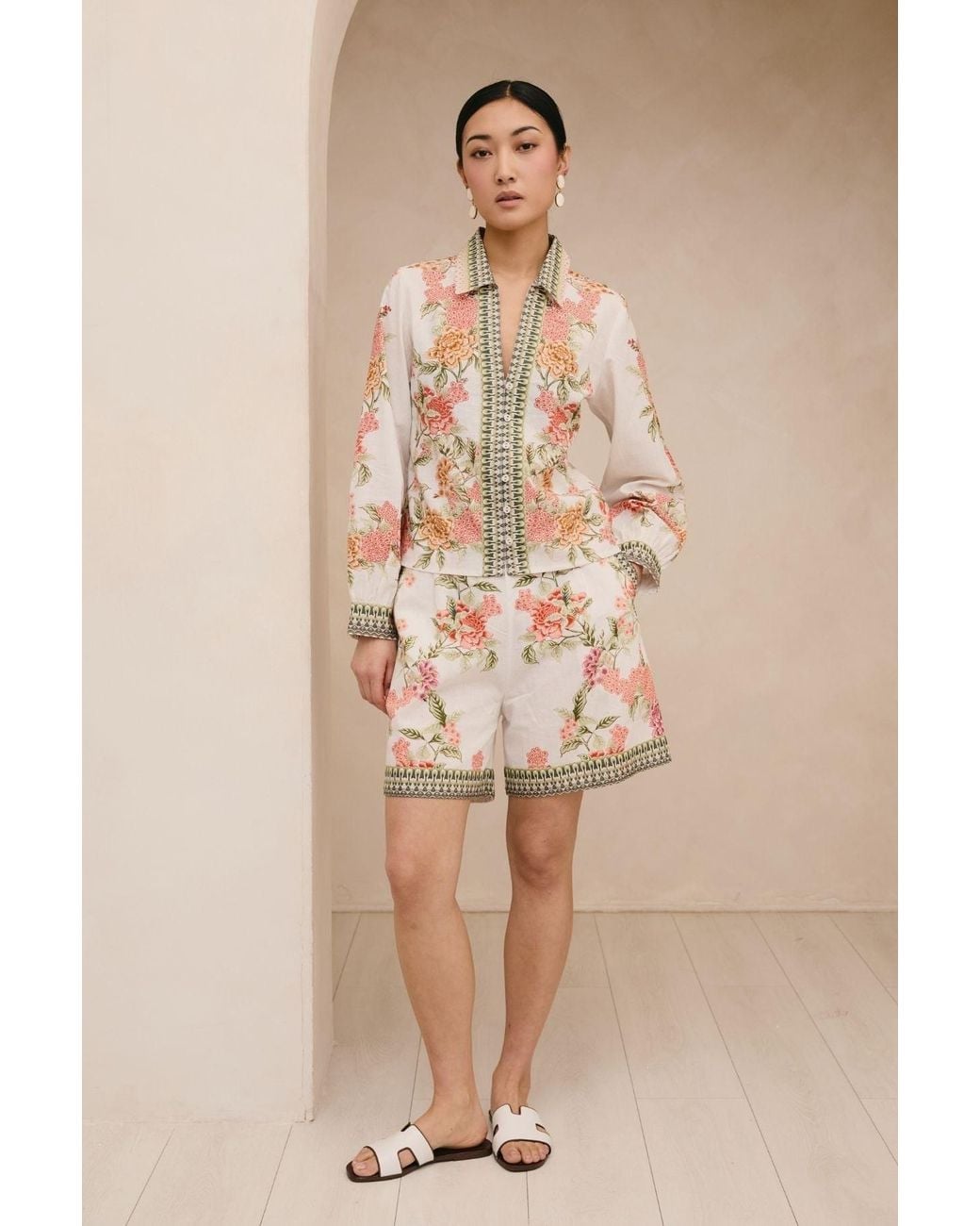 Raishma Metallic Amani Cream Shirt