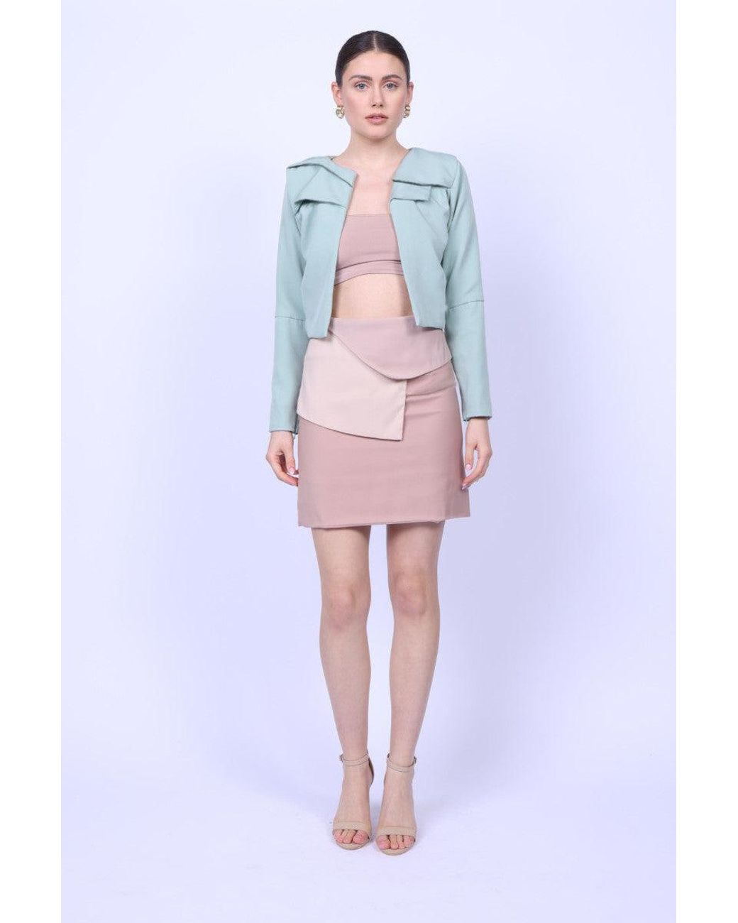Mary Dickow Pink Farida Skirt-Latte
