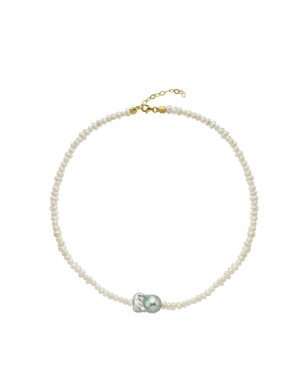 LINYA JEWELLERY Metallic Inka Baroque Pearl Necklace