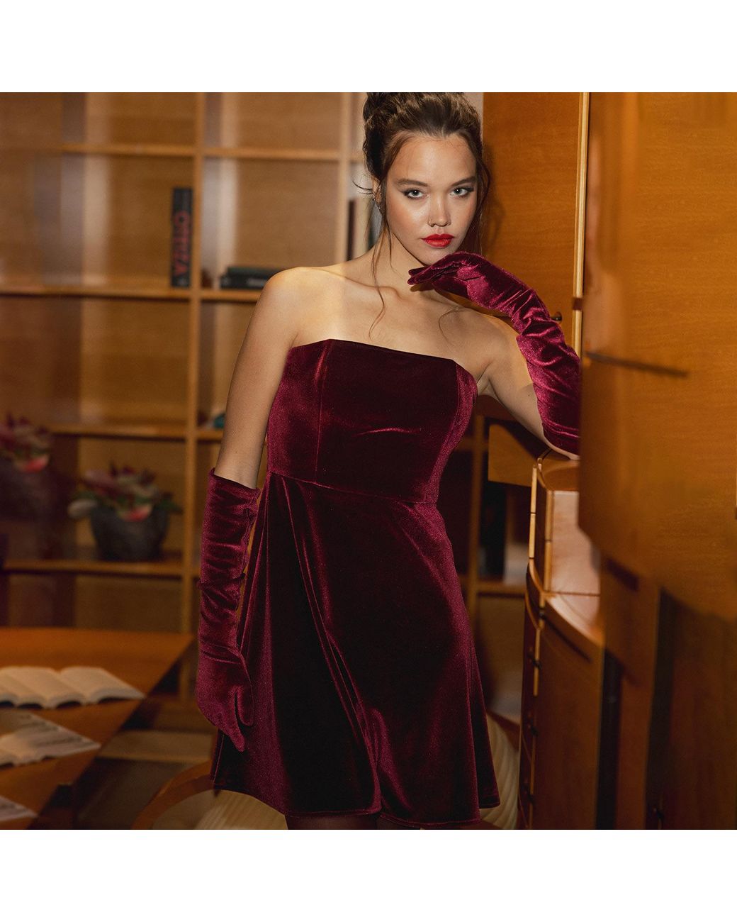 Audrey Vallens Red Miss Av Amelie Dress