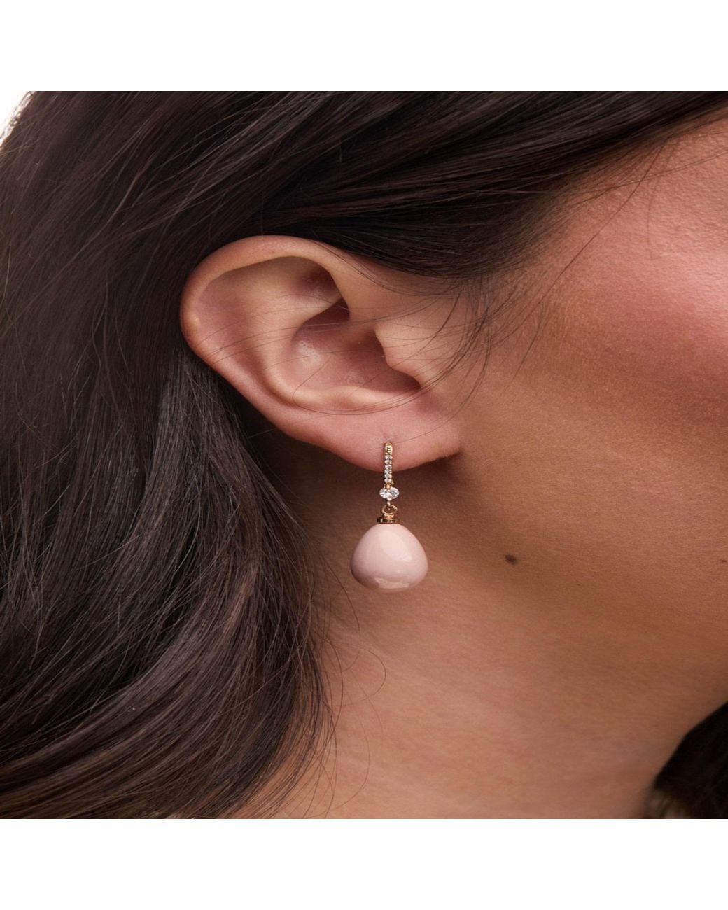 Saachi Pink Colored Pearl Dangle Earrings