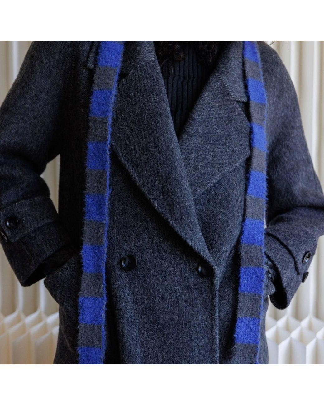London Atelier Byproduct Blue Skinny Striped Scarf