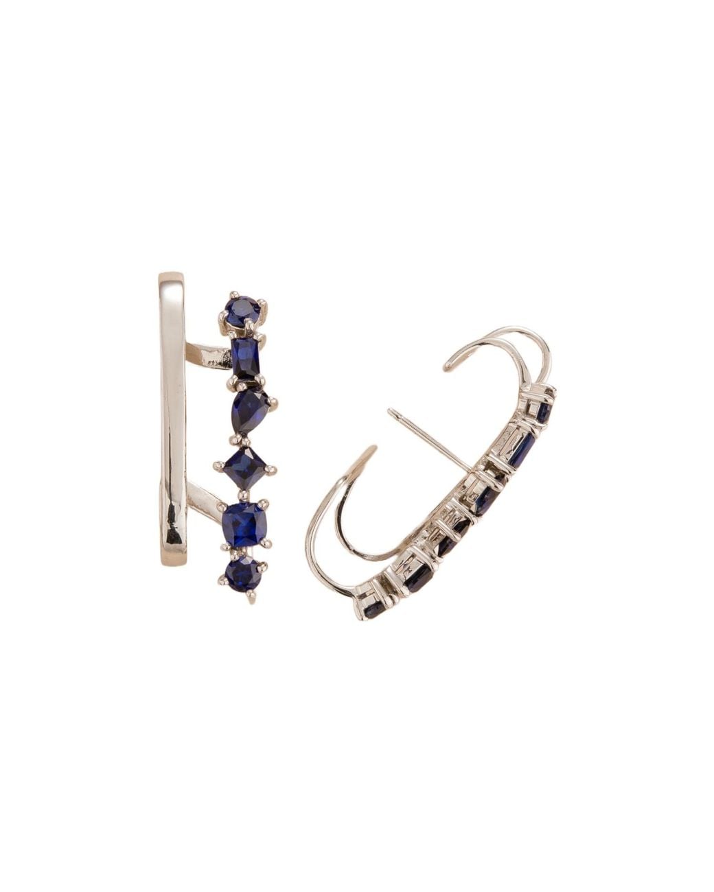 Juvetti Metallic Serene Earrings With Sapphire Set