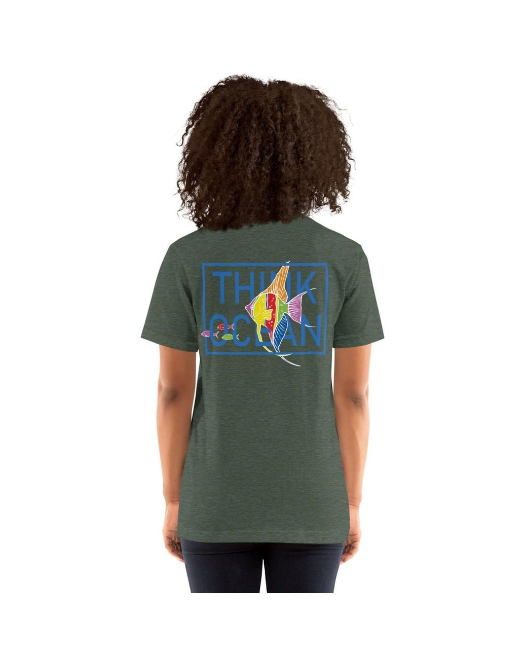 Anchor and Crew Green Forest Think Ocean Fish Fluorescence Cotton Embroidered T-Shirt