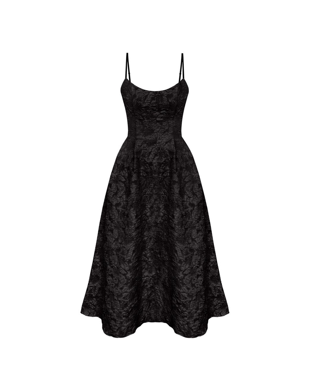 POST MERIDIEM Black Jacquard Fitted Corset Bustier Dress