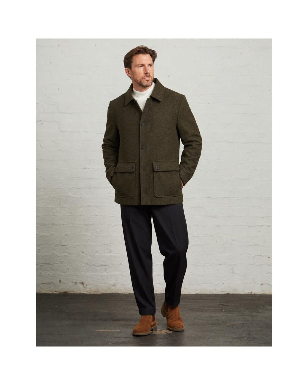Guards London Green Kyle Wool Tweed Heritage Carcoat for men