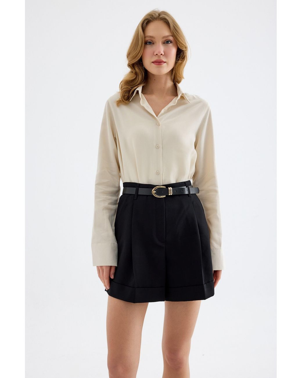 Monlicia Natural Neutrals Colette Basic Lyocell Shirt