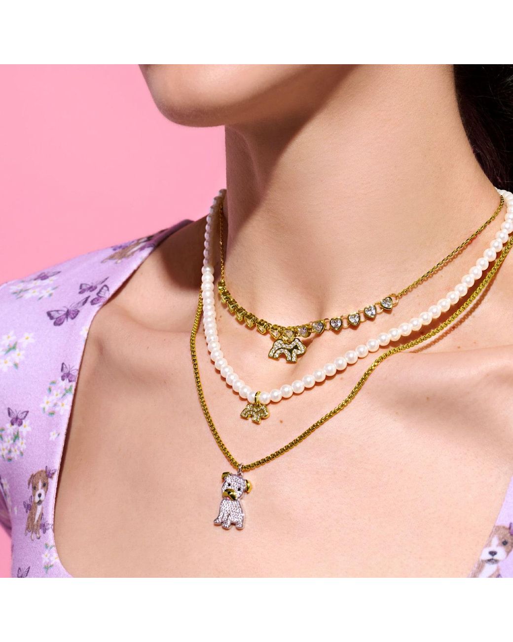 Cloud Haven Metallic Pit Bull Pendant Necklace