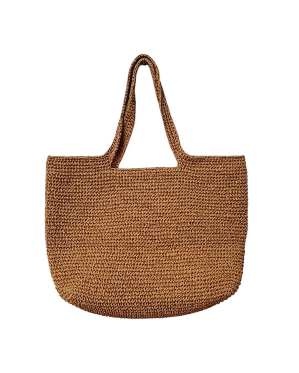 Springmoonatelier Brown Handmade Raffia Summer Shoulder Bag