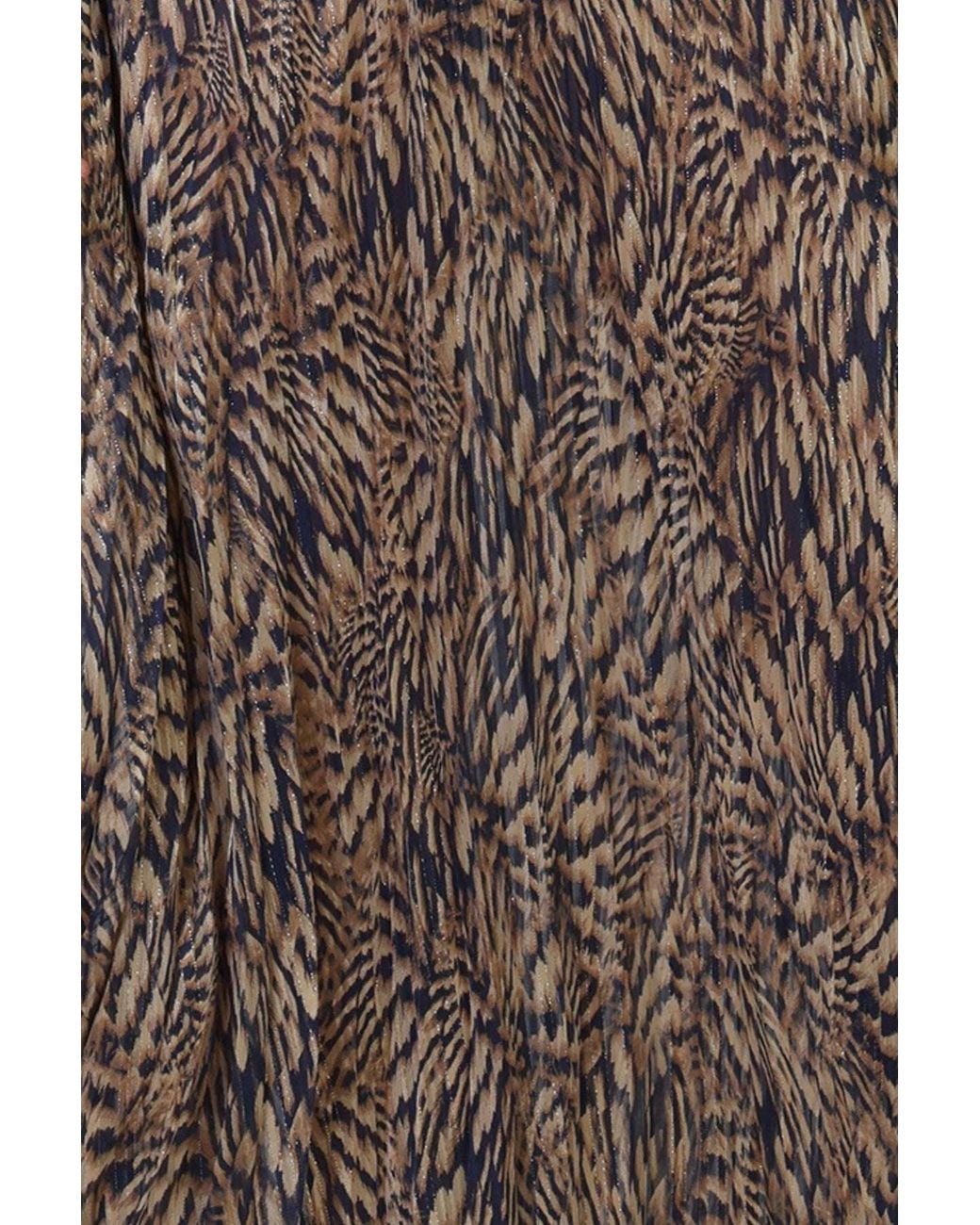 Traffic People Brown A Little Breeze Animal Print Hera Midi Skirt