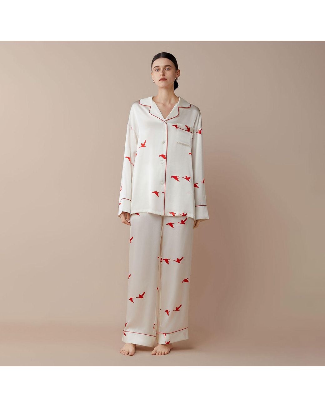 Silkinc White Swan Goose Pajamas