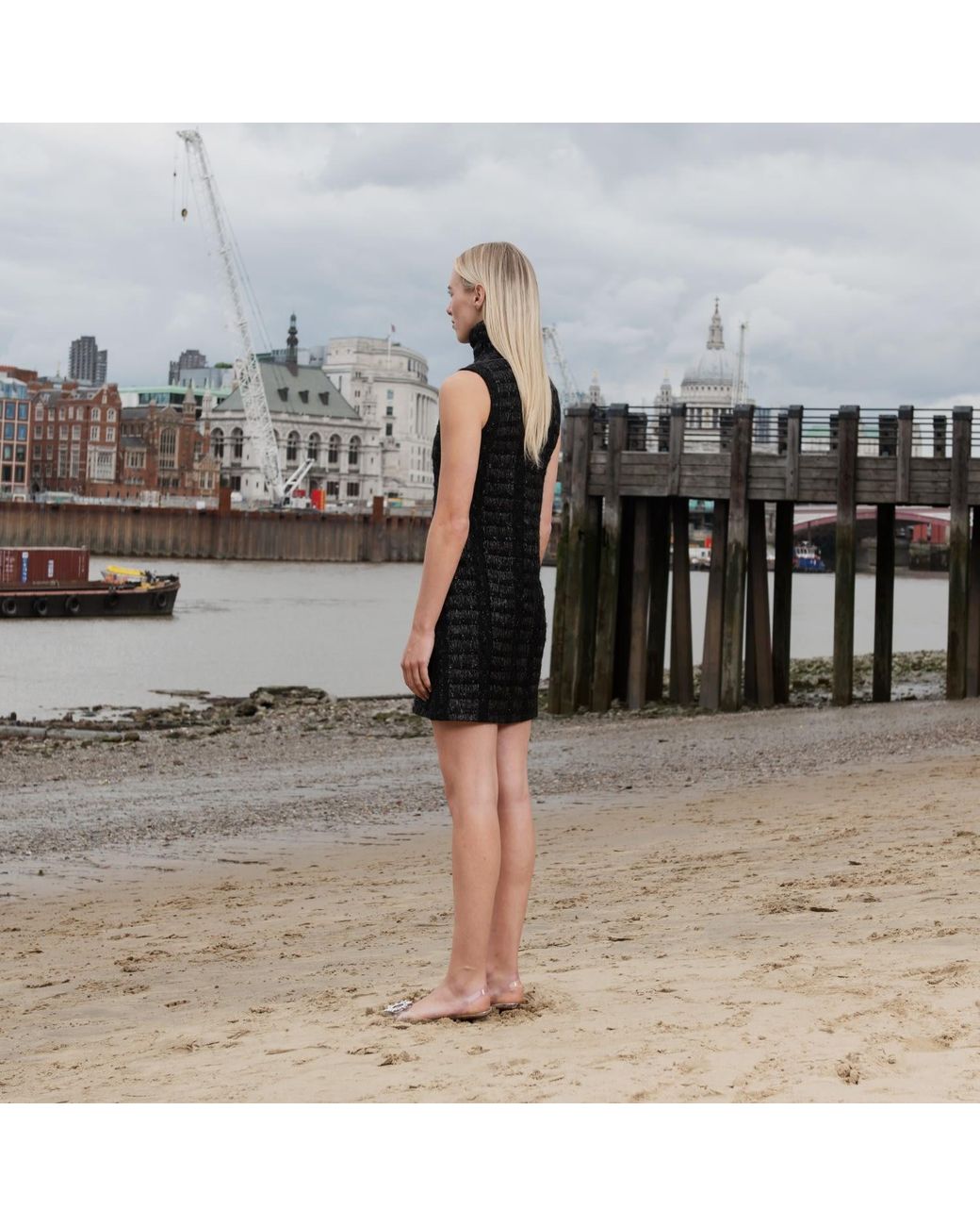 RUE AGTHONIS Black Chandeleur Dress
