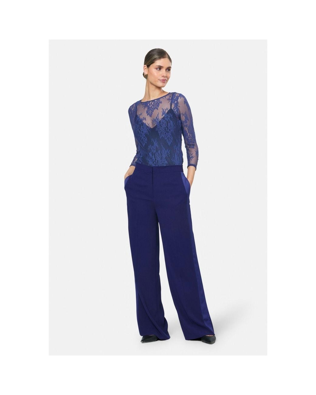 Helen Mcalinden Blue Aline Ink Tux Trouser
