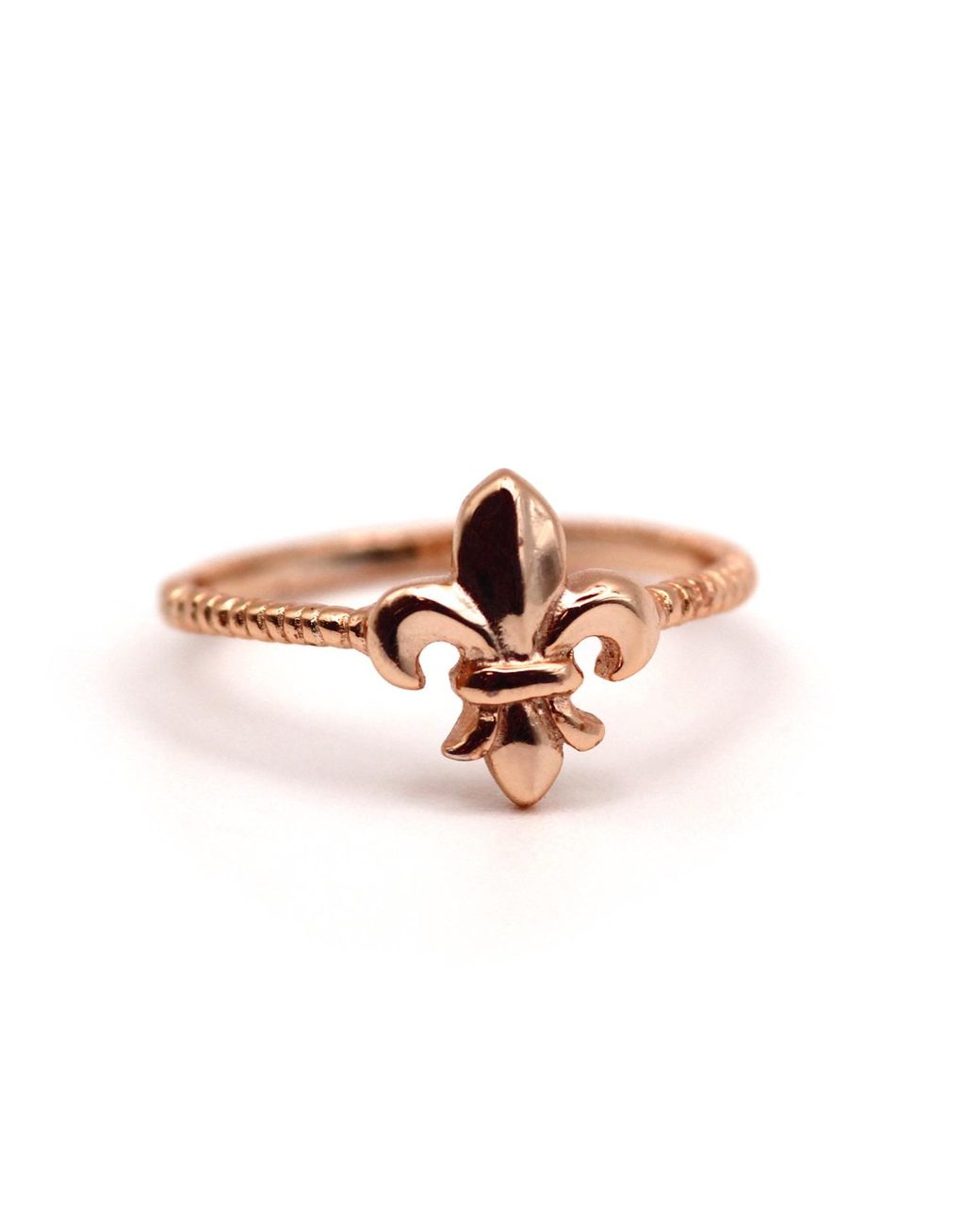 VicStoneNYC Fine Jewelry Metallic Antique Fleur De Lis Rose Solid Ring