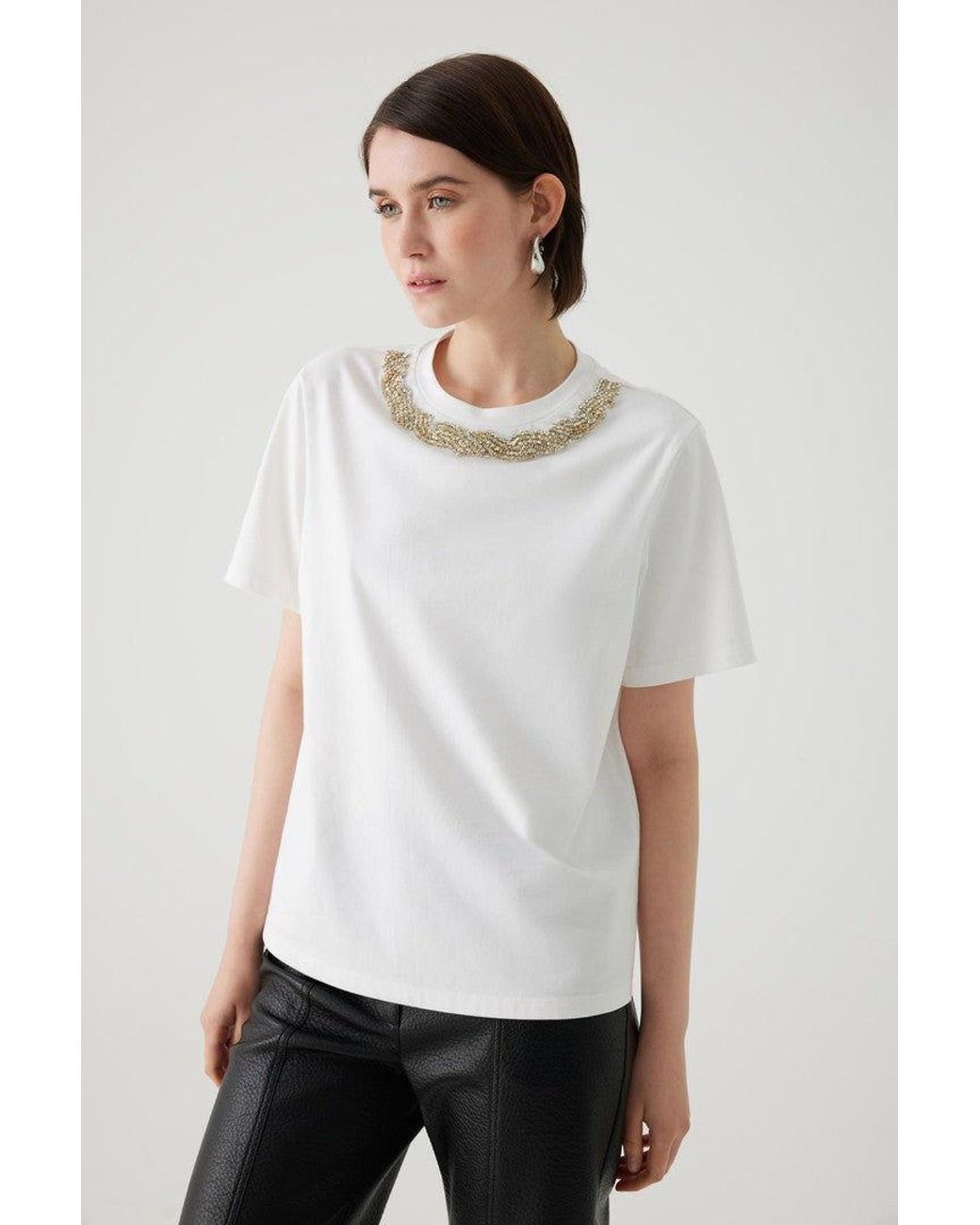 Exquise White Neutrals Abbie Tshirt – Ecru