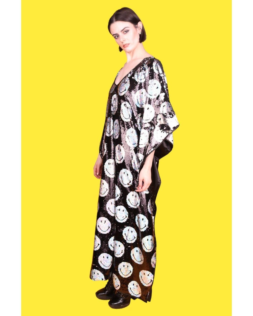 Any Old Iron Multicolor Iridescent Smiley Sequin Kaftan