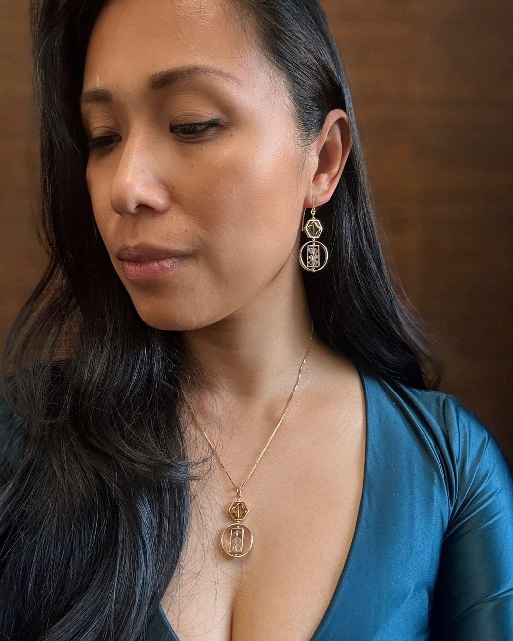 Aracheli Studio Metallic Art X Herkimer Crystals Necklace