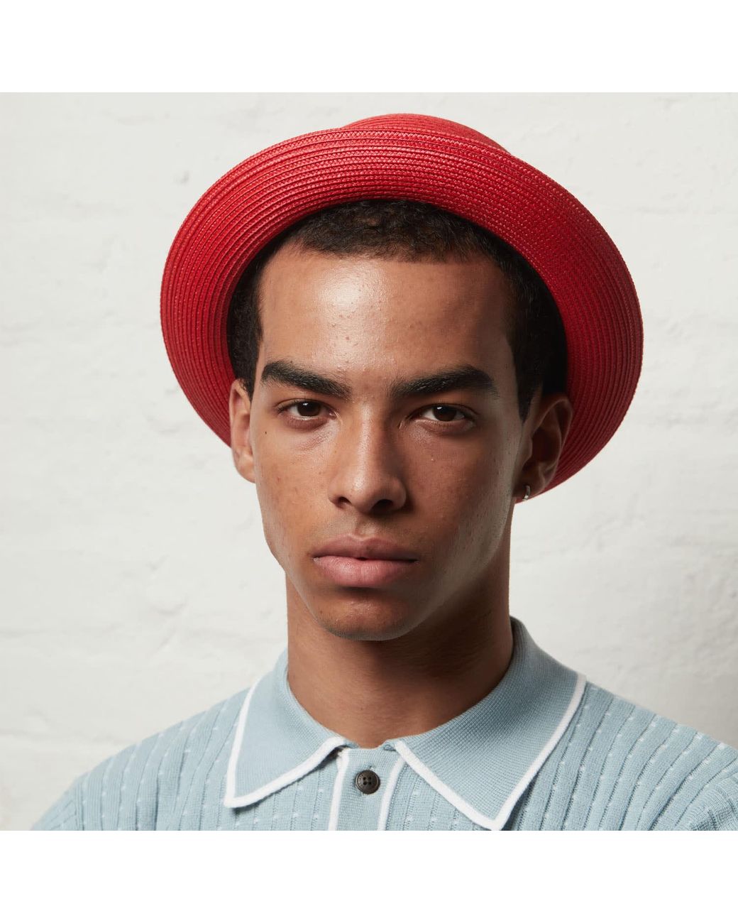 Dasmarca Hats Red Dasmarce Bobby Retro Short Brim Summer Porkpie – Ruby for men