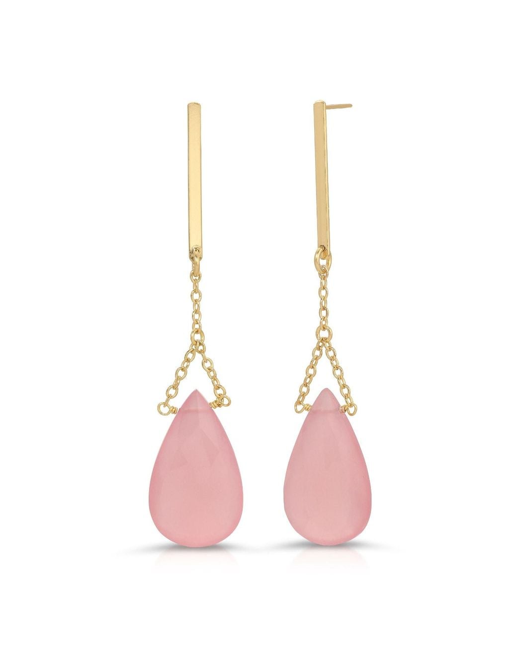 Heather Hawkins Jewelry Pink Hold On Faceted Gemstone Post Back Cocktail Earrings