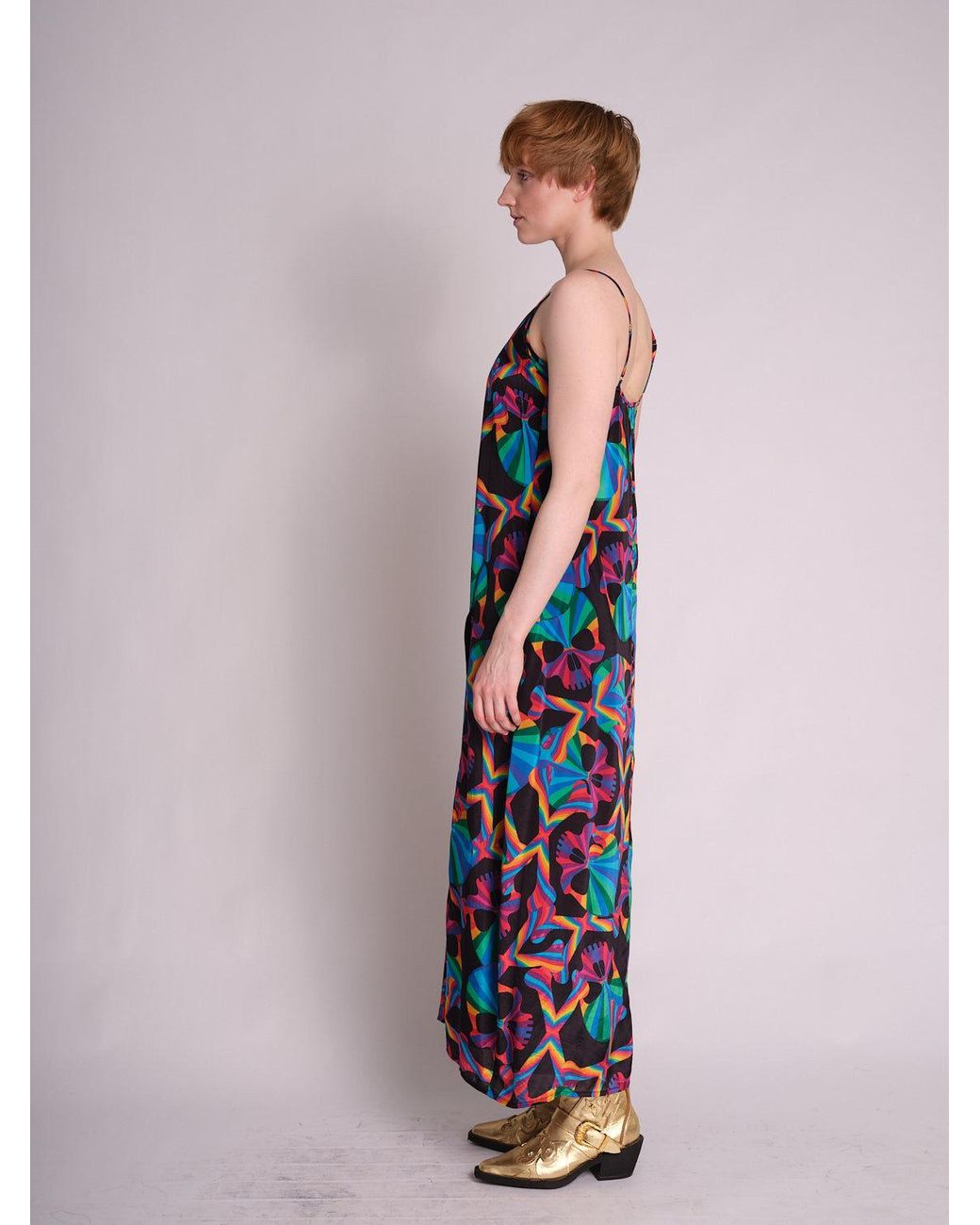Any Old Iron Blue Skull Long Dress
