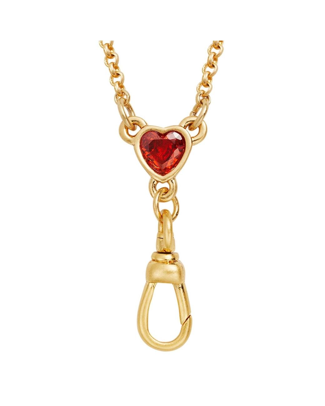 Fable England Metallic Love Heart Clasp Chain Necklace & Dove Heart Huggie Earrings Set