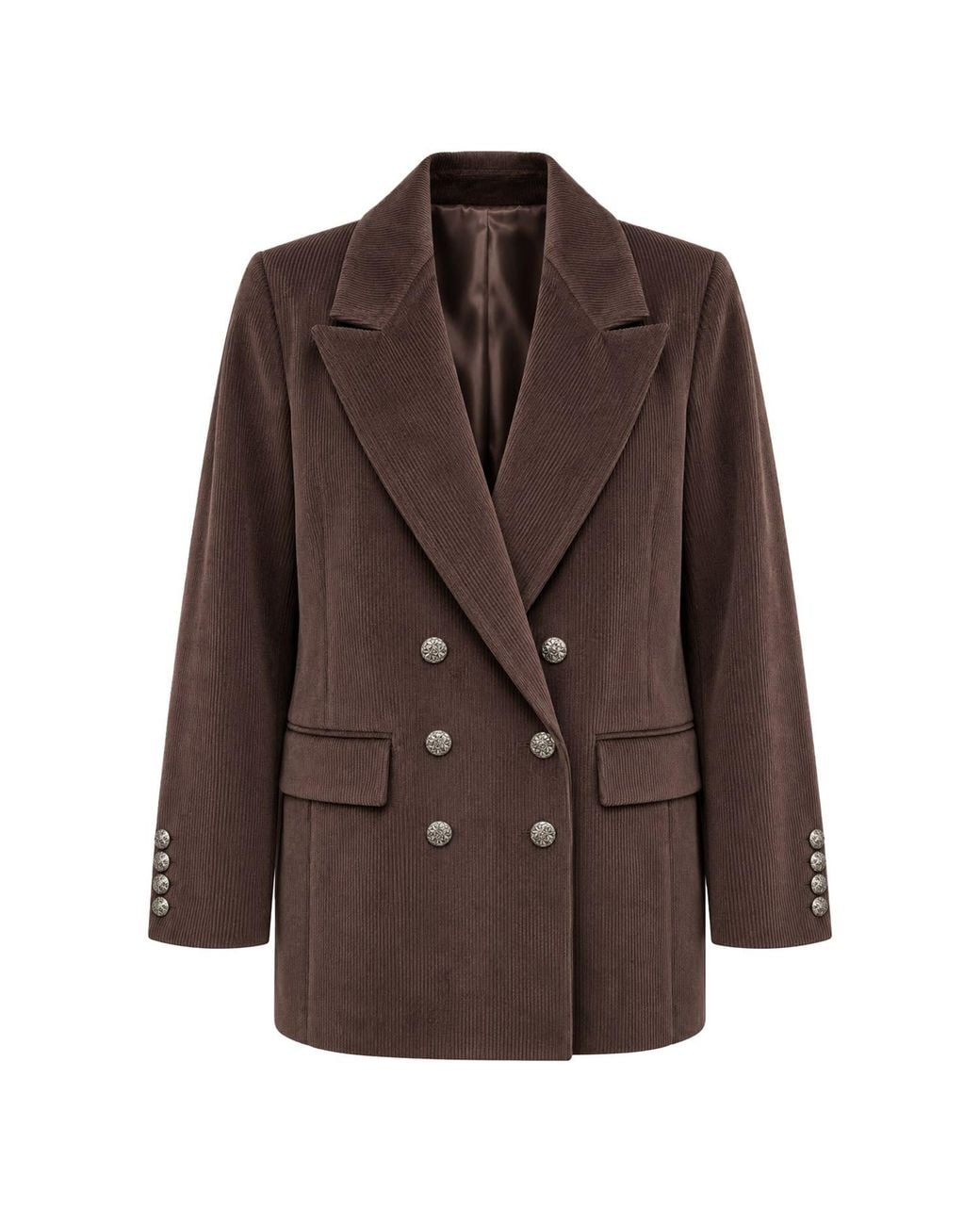 Malo Brown Corduroy Double-Breasted Blazer