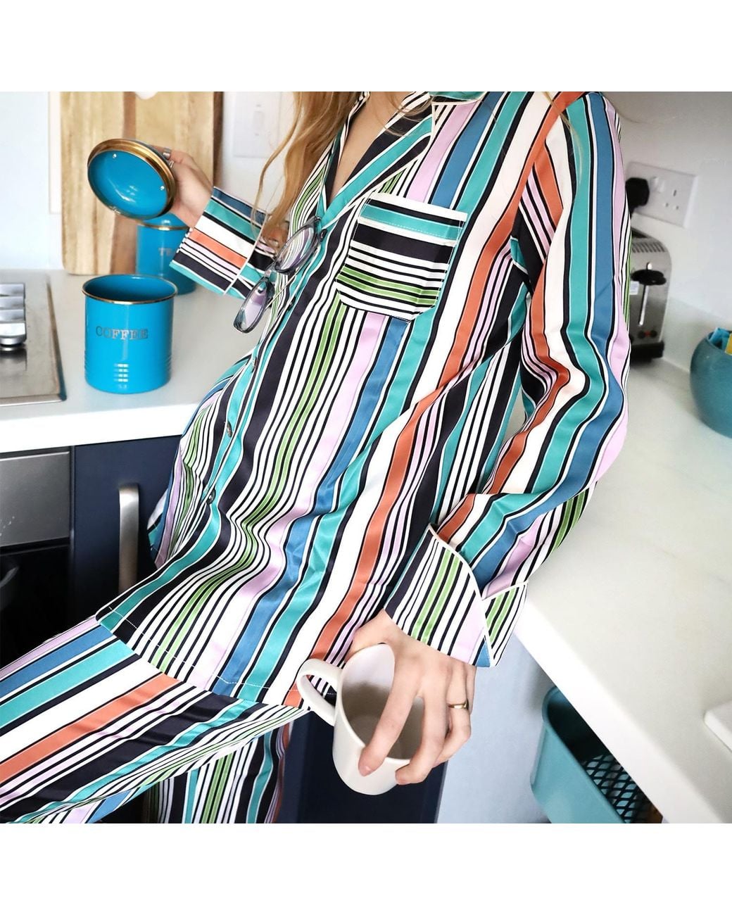 Emma Wallace Blue Rule Pyjama Set