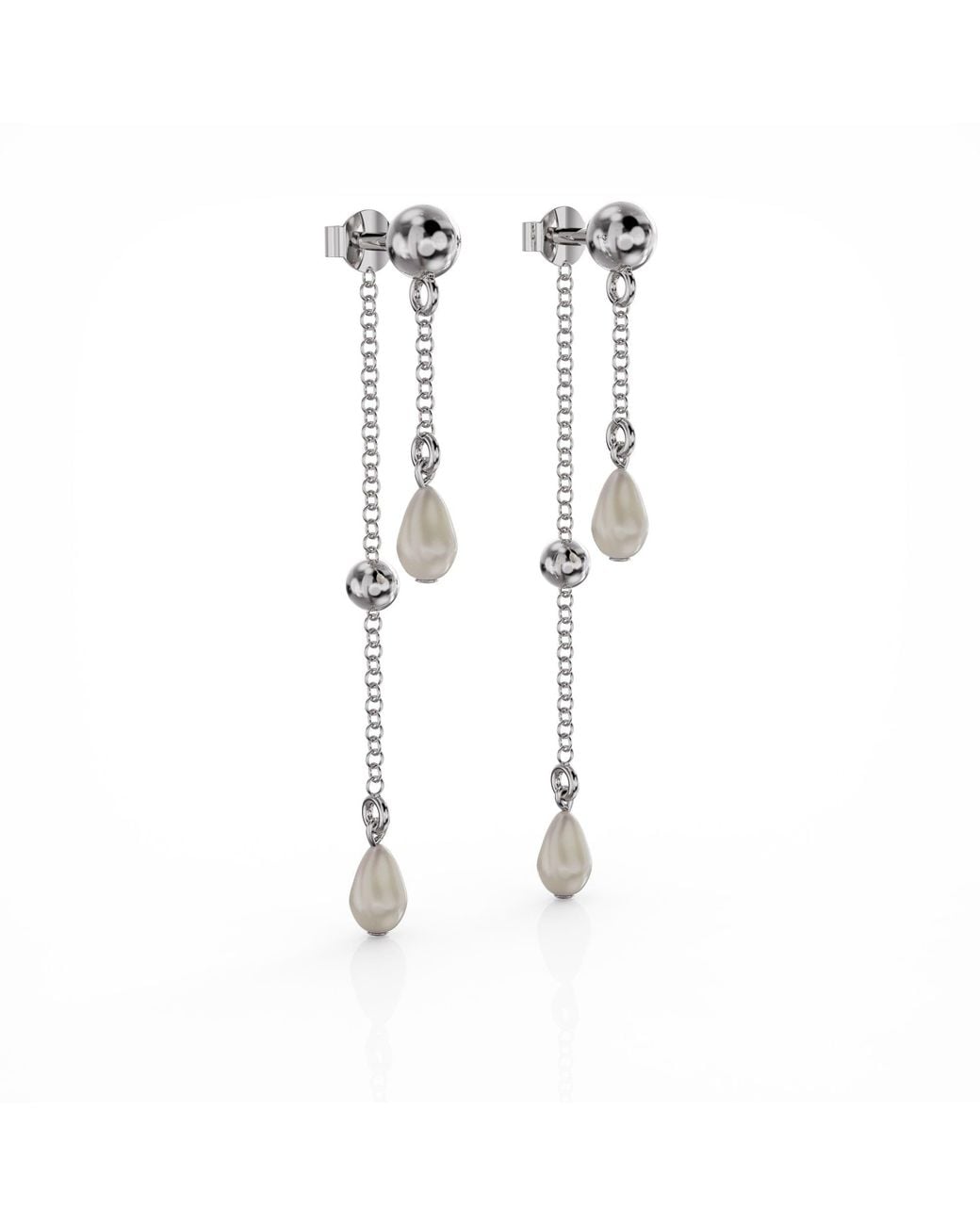 Linda Fiore White Ava Double Pearl Earring