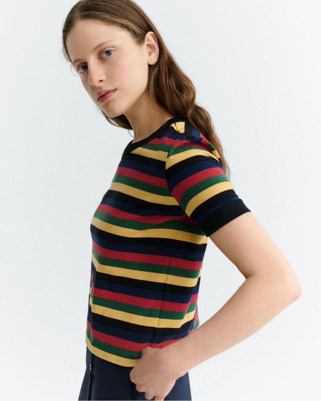 Thinking Mu Black Multicolour Striped Zowie R T-Shirt