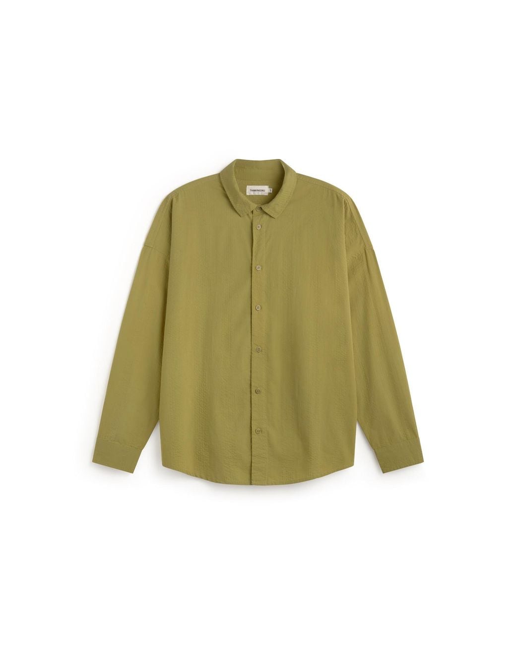 Thinking Mu Green Oversize Seersucker Haru Shirt for men