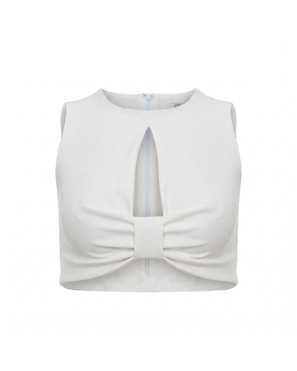 Maan Istanbul White Detailed Chest Back Zippered Bustier