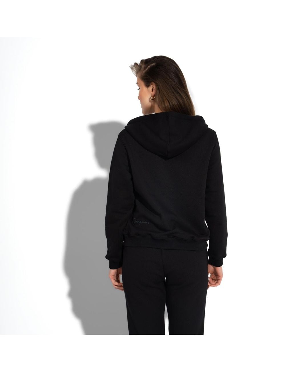 Maison Tangerine Black Premium Cotton Sweatshirt & Joggers Tracksuit Set