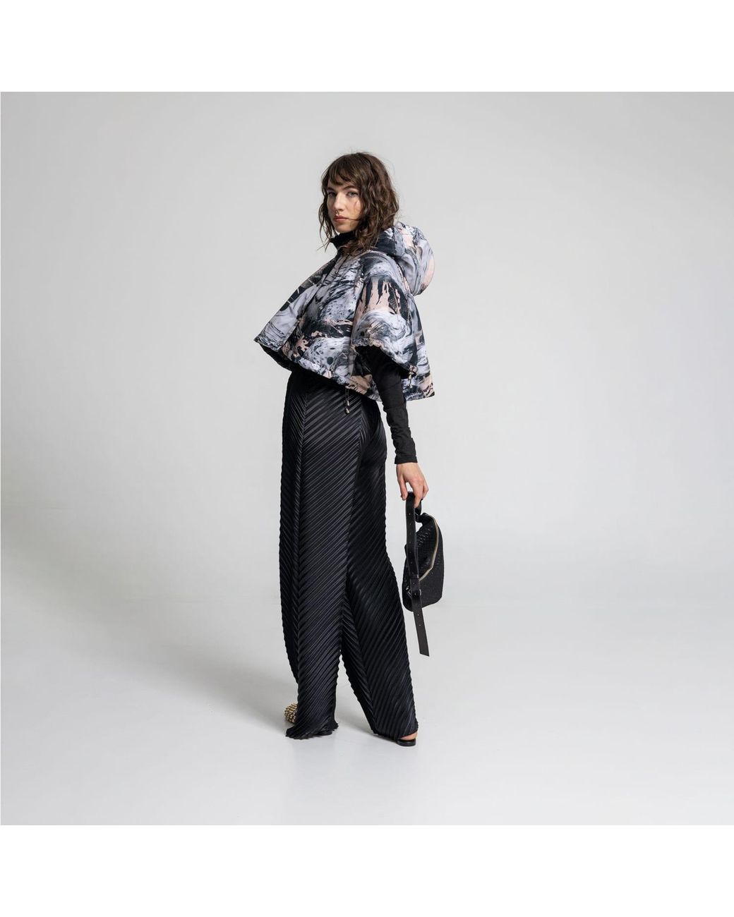 ARTISTA Gray Onix High Waisted Pleated Pants