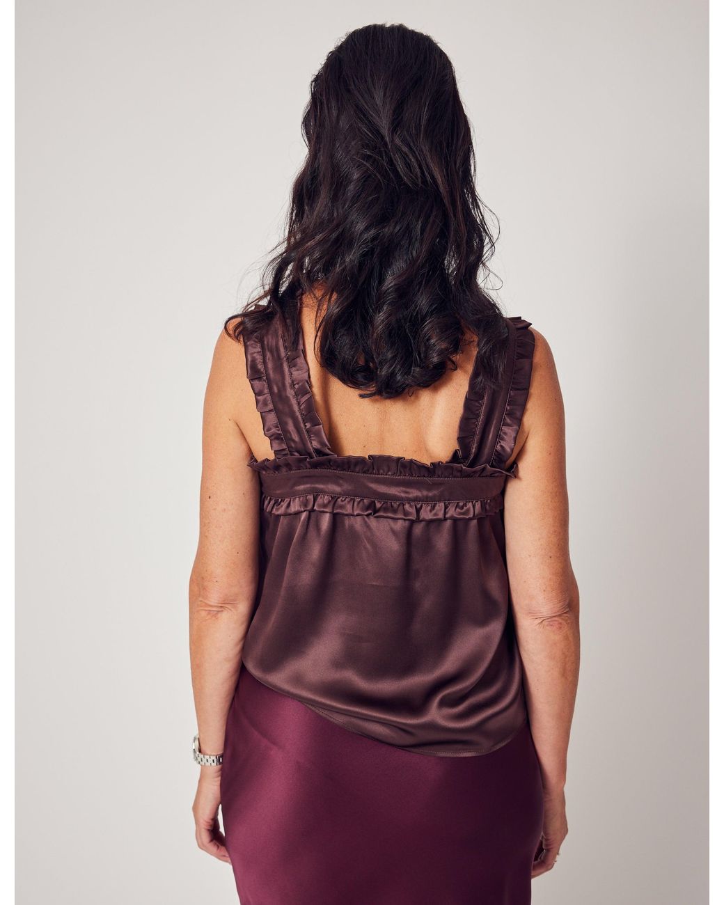 Lindsay Nicholas New York Brown Jackie Criss Cross Top