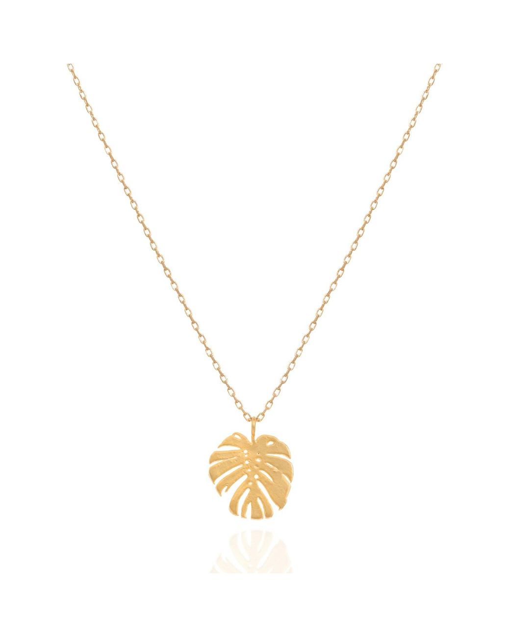 C.J.M Metallic Cheese Plant Necklace